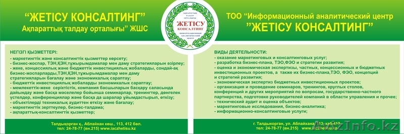 ТОО "Информационный аналитический центр "Жетісу Консалтинг" - Изображение #1, Объявление #413205